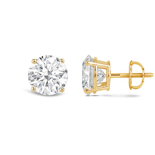 Boucles d'oreilles à tige en diamants Moissanite taille ronde de 4,0 ct pour elle