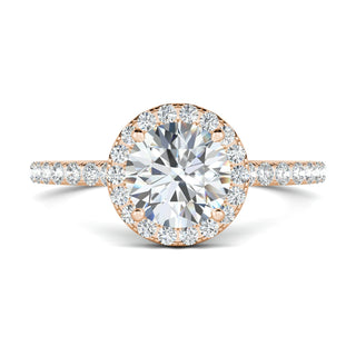 1.0 CT Round Moissanite Diamond Halo Engagement Ring