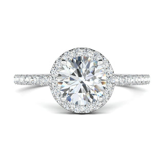 1.0 CT Round Cut Halo Moissanite Engagement Ring