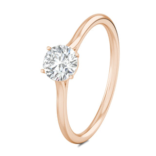 Bague de fiançailles avec solitaire en diamant rond F-VS2 de 1,02 ct