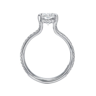 Anillo de compromiso con diamantes cultivados en laboratorio, con cuerpo dividido radiante, F/VVS2, de 2,0 CT a 4,0 CT