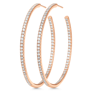 2.25 TCW Round Moissanite Diamond Inside Out Hoop Earrings