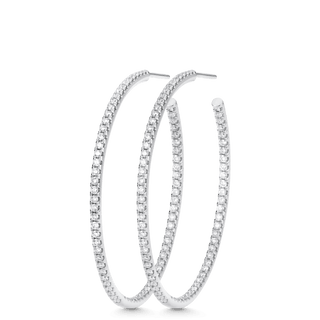 1.37 TCW Round Moissanite Diamond Hoop Earrings