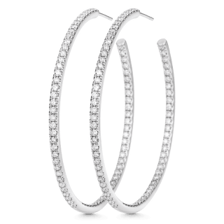 2.25 TCW Round Moissanite Diamond Inside Out Hoop Earrings