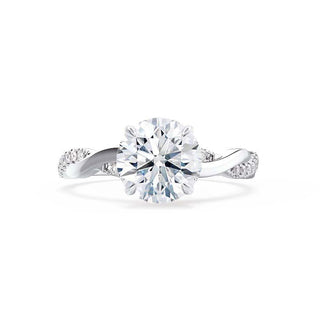 Bague de fiançailles solitaire en forme ronde torsadée en moissanite de 0,80 ct