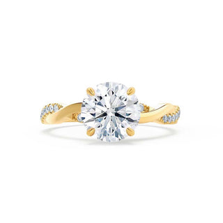 1.0 CT Round Shaped Moissanite Solitaire Twisted Style Engagement Ring