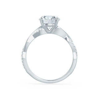 Bague de fiançailles solitaire torsadée en moissanite de forme princesse de 1,92 ct