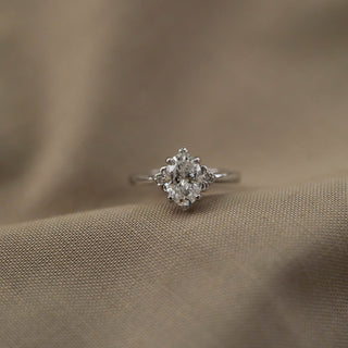 1.20CT Oval Solitaire Vintage Moissanite Diamond Engagement Ring