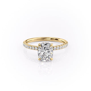 Bague de fiançailles solitaire en moissanite en forme de coussin de 2,0 ct