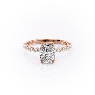 2.0 CT Elongated Cushion Shaped Moissanite Solitaire Engagement Ring