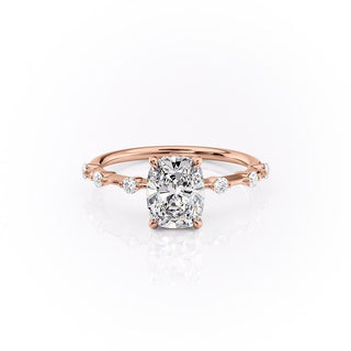 Bague de fiançailles solitaire en moissanite de forme coussin allongée de 2,0 ct