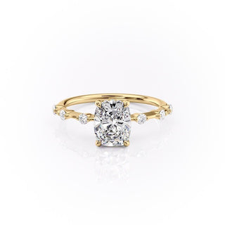 2.0 CT Elongated Cushion Shaped Moissanite Solitaire Engagement Ring