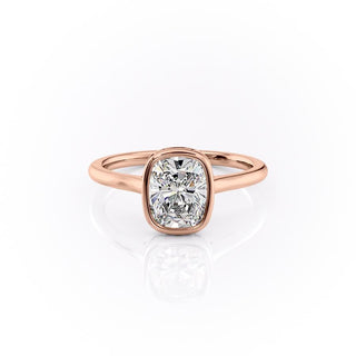 Bague de fiançailles en moissanite avec solitaire taille coussin de 2,0 ct et monture halo cachée