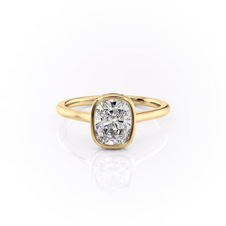 Bague de fiançailles en moissanite avec solitaire taille coussin de 2,0 ct et monture halo cachée