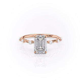 Bague de fiançailles solitaire en moissanite en forme d'émeraude de 2,10 ct