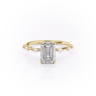 Bague de fiançailles solitaire en moissanite en forme d'émeraude de 2,10 ct