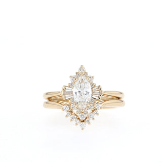 Ensemble d'alliances de mariage avec diamants en moissanite marquise de 1,00 ct 