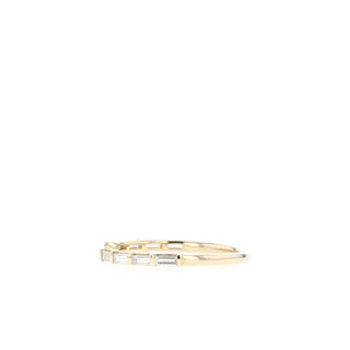 Alliance de mariage ouverte en moissanite taille baguette de 0,32 TCW