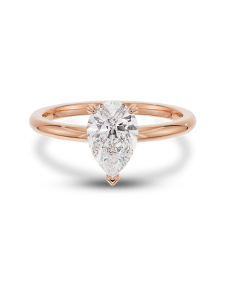 2.0 - 4.0 CT Pear CVD Diamond Solitaire Engagement Ring