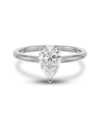 2.0 - 4.0 CT Pear CVD Diamond Solitaire Engagement Ring