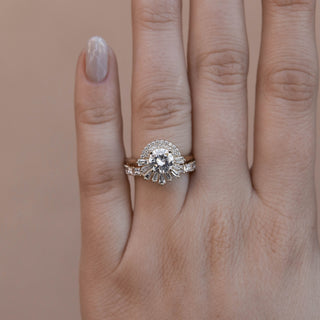 Alliance de mariage en moissanite alternée princesse et baguette de 0,55 ct