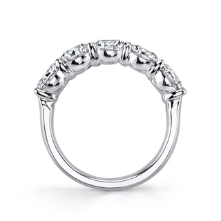 Alliance de mariage en diamants à taille ronde de 1,65 ct avec 5 pierres en moissanite 