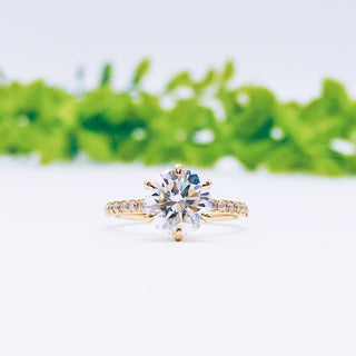 1.85 CT Round Moissanite Diamond Solitaire Engagement Ring