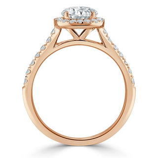 Bague de fiançailles halo en moissanite en forme de poire de 1,0 ct