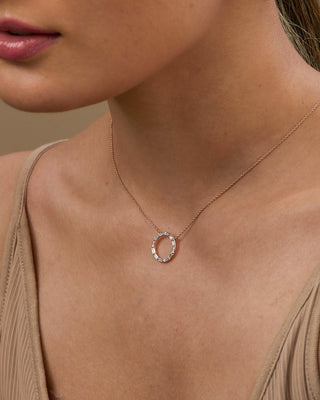 Collier rond en diamants Moissanite taille baguette pour femme