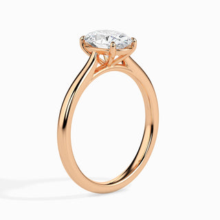 Bague de fiançailles solitaire en diamant ovale F-VS de 1 ct