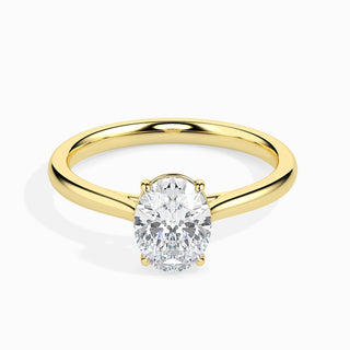 Bague de fiançailles solitaire en diamant ovale F-VS de 1 ct