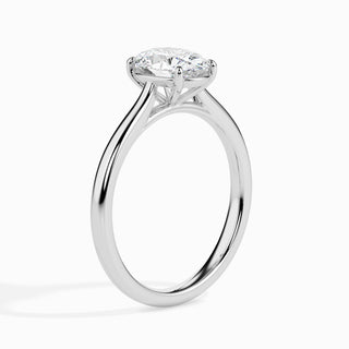 Bague de fiançailles solitaire en diamant ovale F-VS de 1 ct