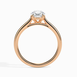 Bague de fiançailles solitaire en diamant ovale F-VS de 1 ct