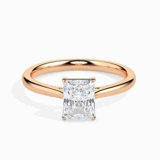 1ct Radiant Cut Diamond Solitaire Engagement Ring With F- VS Clarity