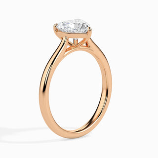 Bague de fiançailles solitaire en diamant 1 carat avec cœur F-VS