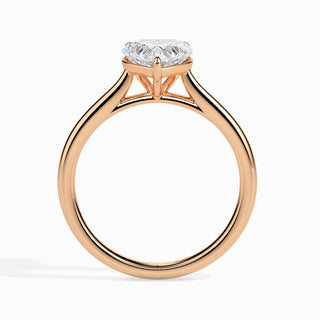 Bague de fiançailles solitaire en diamant 1 carat avec cœur F-VS