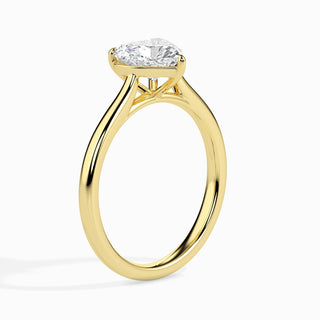 Bague de fiançailles solitaire en diamant 1 carat avec cœur F-VS