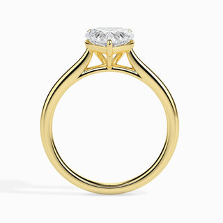 Bague de fiançailles solitaire en diamant 1 carat avec cœur F-VS