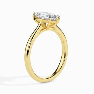 Bague de fiançailles solitaire en diamant de forme marquise de 1 ct avec clarté F-VS