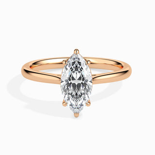 1ct Marquise Shaped Diamond Solitaire Engagement Ring With F- VS Clarity