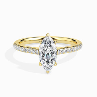 Bague de fiançailles pavée de diamants Marquise F-VS de 1,0 ct