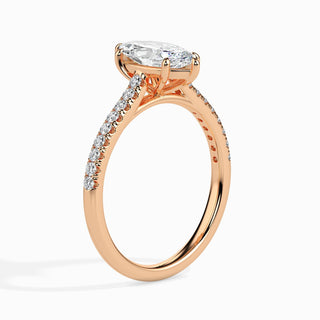 Bague de fiançailles pavée de diamants Marquise F-VS de 1,0 ct