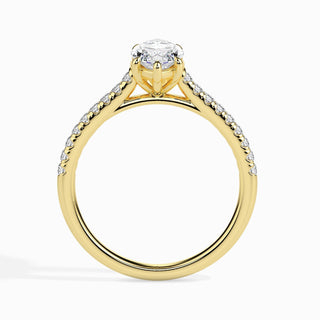 Bague de fiançailles pavée de diamants Marquise F-VS de 1,0 ct