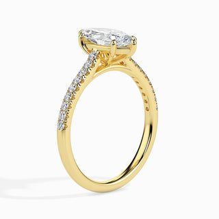 Bague de fiançailles pavée de diamants Marquise F-VS de 1,0 ct