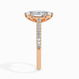 Bague de fiançailles pavée de diamants Marquise F-VS de 1,0 ct