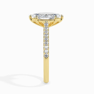 Bague de fiançailles pavée de diamants Marquise F-VS de 1,0 ct