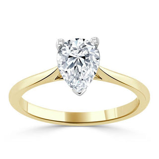 Bague de fiançailles solitaire en moissanite taille poire de 0,75 ct