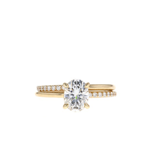 Ensemble de bagues de mariage en moissanite solitaire à taille ovale de 0,84 CT à 2,72 CT