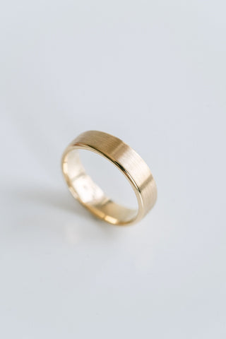 Flat Brushed Wedding Band For Men