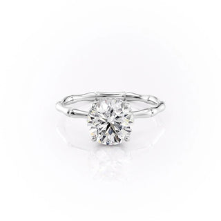 1.60 CT Round Shaped Moissanite Hidden Halo Engagement Ring